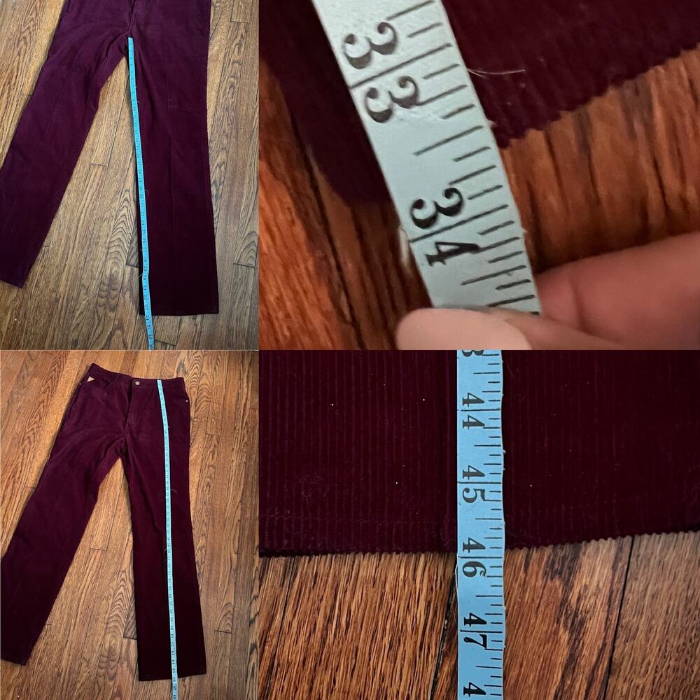 Vintage Jordache Corduroy Pants Cranberry High Rise Bootcut 32L - Picture 13 of 17